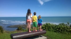 Hard to be unhappy with a view like this... the kiddos, the ocean